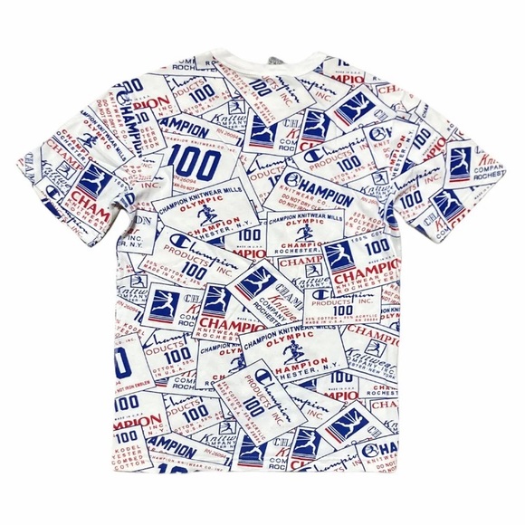 Champions Century Short Sleeve Chainstitch Shirt Men’s size Medium in White - Picture 6 of 7